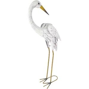 BELAVI Heron Shaped Garden Statue White